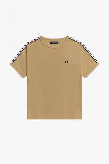 Grey Fred Perry Boxy Taped Ringer Women's T Shirts | PH 2024LISH